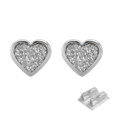 Erststecker silber Herz Glitter silber
