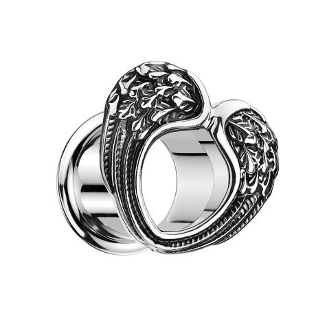 Flared tunnel silver angel wings