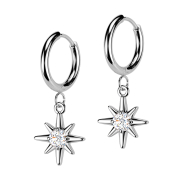 Orecchino a clip in argento con pendente a forma di...