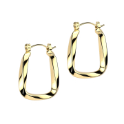 Orecchino placcato oro quadrato intrecciato