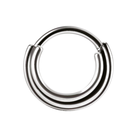 Micro Segmentring klappbar silber drei linien