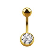 Sterile Banane 18k vergoldet mit Kugel und Kugel Kristall...