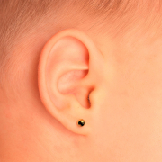 Set "My First Earring" - primi orecchini a bottone placcati in oro con pallina (perno corto)