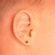 My First Earring-Set Erststecker vergoldet mit Bezel Kristall silber (kurzer Stift)