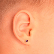 Ensemble « My First Earring » : premières boucles doreilles plaquées or avec cristal rose en monture (tige courte)