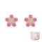My First Earring-Set Erststecker vergoldet Daisy Kristall pink und multicolor (kurzer Stift)