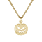 Chaîne plaquée or, pendentif tête de citrouille plaqué or