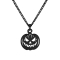 Kette schwarz Anhänger Kürbiskopf schwarz