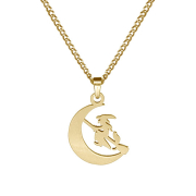 Gold-plated chain with a gold-plated moon pendant...