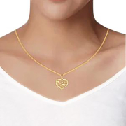 Kette silber Anhänger floral Herz vergoldet