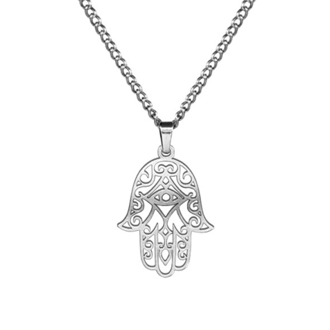 Kette silber Anhänger Hamsa silber