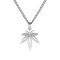 Kette silber Anhänger Hanfblatt silber