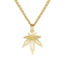 Kette vergoldet Anhänger Hanfblatt vergoldet