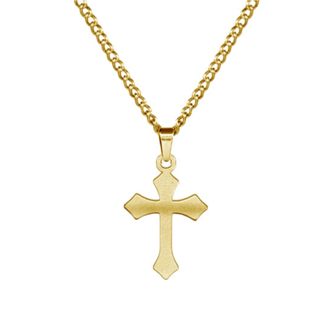 Kette vergoldet Anhänger Kreuz vergoldet