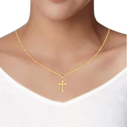 Kette vergoldet Anhänger Kreuz vergoldet