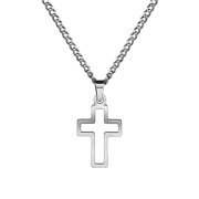 Kette silber Anhänger Kreuz hohl silber