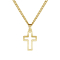 Kette vergoldet Anhänger Kreuz hohl vergoldet