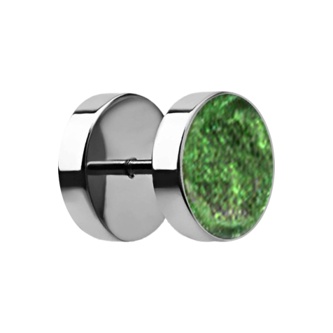 Faux plug argenté avec résine époxy verte