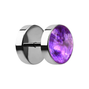 Faux plug argenté avec résine époxy...