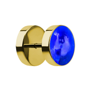 Faux plug plaqué or, époxy bleu
