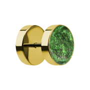 Faux plug plaqué or, époxy vert