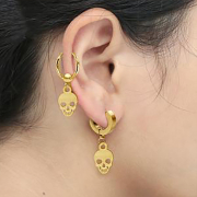 Anhänger vergoldet Totenkopf