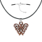 Collana nera con ciondolo a forma di farfalla in legno di sawo