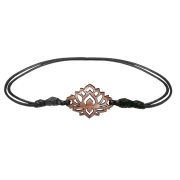 Black lotus flower bracelet made of sawo wood