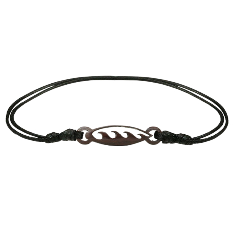 Black wave-patterned bracelet made of narra wood