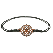 Black Mandala Bracelet Made of Sawo Wood