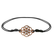 Black Flower of Life Bracelet Made of Sawo Wood