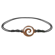 Black Wavy Spiral Bracelet Made of Sawo Wood