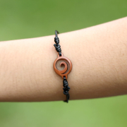 Black Wavy Spiral Bracelet Made of Sawo Wood