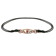 Black wave bracelet with a dolphin made of sawo wood