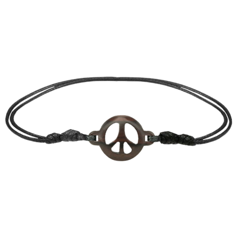 Bracelet noir « Peace » en bois de narra