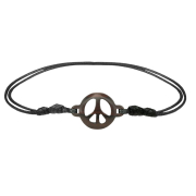 Black "Peace" Bracelet Made of Narra Wood