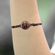 Black "Peace" Bracelet Made of Narra Wood