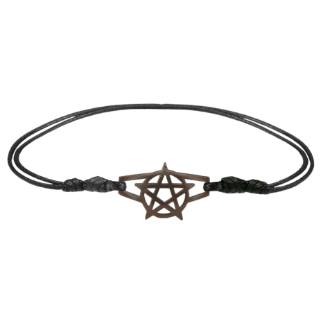 Black pentagram bracelet made of narra wood