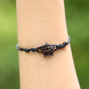 Black pentagram bracelet made of narra wood