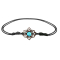 Black Mandala Bracelet with Turquoise Stone, Made of Narra Wood