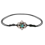 Black Mandala Bracelet with Abalone and Narra Wood