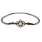 Armband schwarz Mandala mit Opal weiss aus Narra Holz