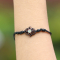 Armband schwarz Mandala mit Opal weiss aus Narra Holz