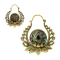 Gold-plated plant earring with abalone