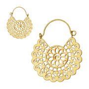 Ohrring vergoldet Welle Sonne und Herzen