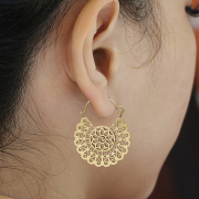 Ohrring vergoldet Welle Sonne und Herzen