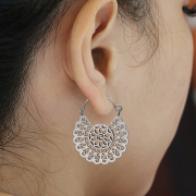 Ohrring silber Welle Sonne und Herzen