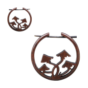 Ohrring Pilze aus Narra Holz