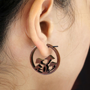 Ohrring Pilze aus Narra Holz