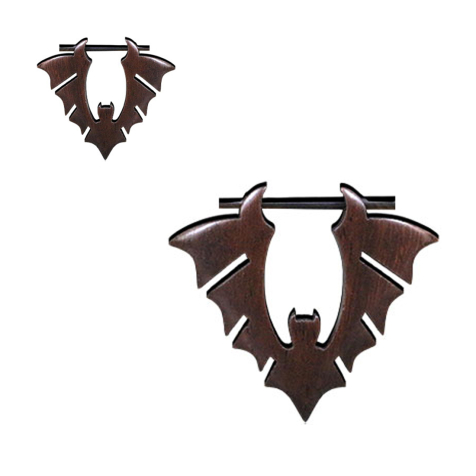 Boucle doreille chauve-souris en bois de narra